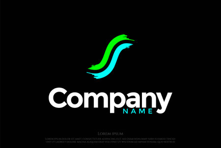 Simple Minimalist Initial Letter S Paint Road Logo Design Vectorのイラスト素材