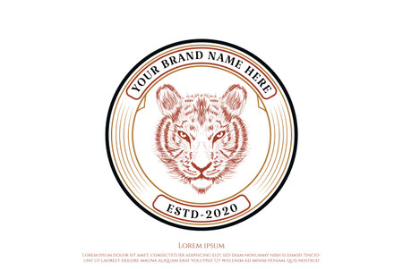 Hand Drawn Tiger Head for International Tiger Day Logo Design Vectorのイラスト素材