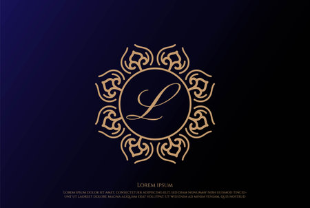 Elegant Luxury Circle Flower Pattern Mandala Logo Design Vectorのイラスト素材