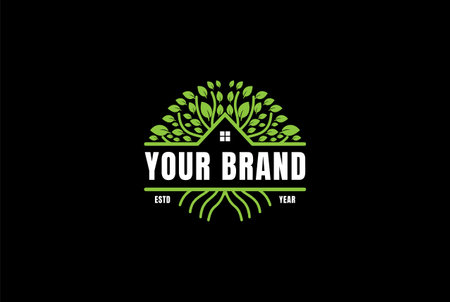 Tree House Cabin Chalet Real Estate Logo Design Vectorのイラスト素材