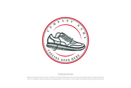 Vintage Retro Sport Shoe Store Badge Emblem Label Logo Design Vectorのイラスト素材