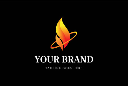 Modern Simple Minimalist Colorful Ring Fire Flame for Energy Logo Design Vectorのイラスト素材