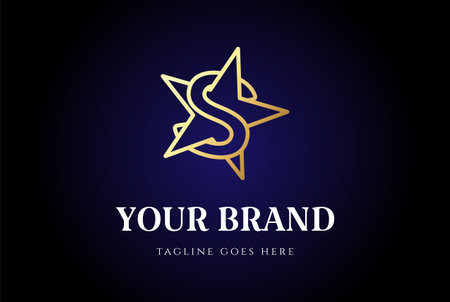 Elegant Luxury Initial Letter S for Star Logo Designのイラスト素材