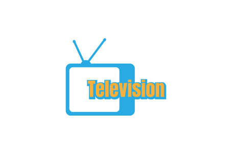 Simple Minimalist Modern TV Television Icon Logo Design Vectorのイラスト素材