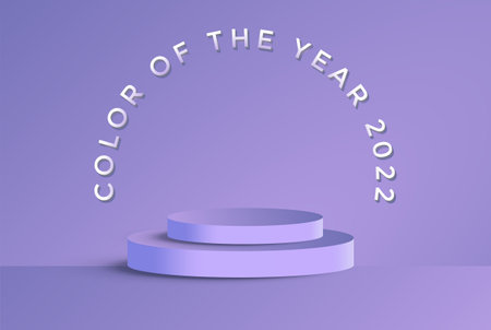 Color of the Year 2022 Very Peri Purple Trend with 3d Podium Illustration Vectorのイラスト素材