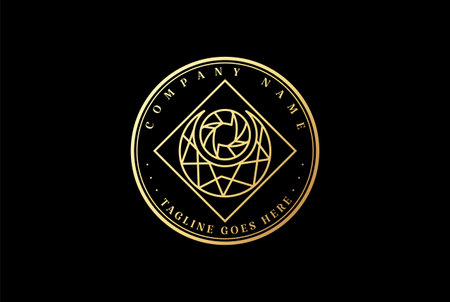 Golden Moon Sun Mosaic Crystal for Astrology Astronomy Horoscope Logo Design Vectorのイラスト素材