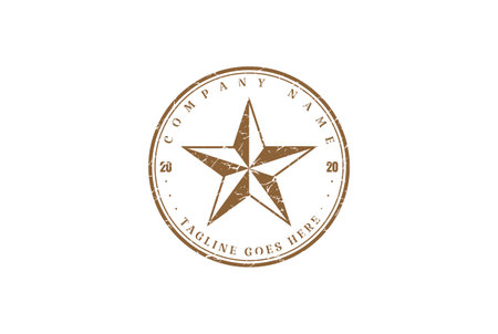 Retro Vintage Texas Star Badge Emblem Label Stamp Logo Design Vectorのイラスト素材