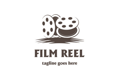 Retro Vintage Hipster Film Reel for Movie Cinema Logo Design Vectorのイラスト素材