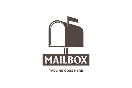 Vintage Metal Mailbox Logo Design Vectorのイラスト素材