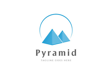 Simple Geometric Modern Egyptian Pyramid Logo Design Vectorのイラスト素材