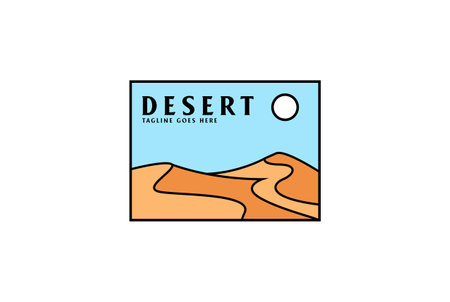 Rectangle Desert for T Shirt Logo Illustration Design Vectorのイラスト素材