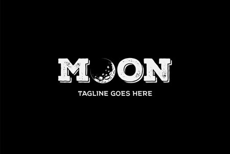 Moon Letter Text Word Font Type Typography Logo Design Vectorのイラスト素材