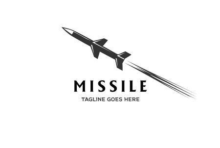 Retro Vintage Flying Missile Rocket Weapon Bomb for Force Army Military War Logo Design Vectorのイラスト素材