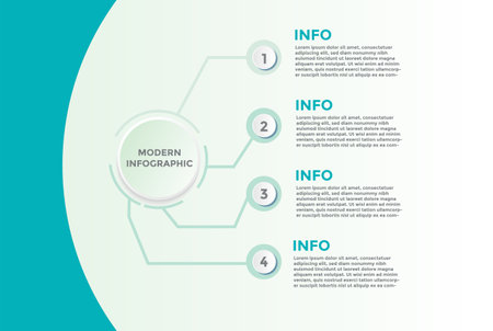 Business Data Visualization Process Chart Elements of Graph Diagram with Steps Options Parts or Processes Vector Infographics Business Template for Presentationのイラスト素材