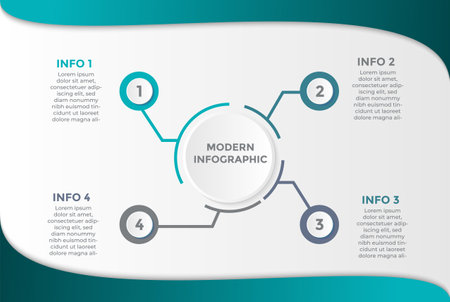 Business Data Visualization Process Chart Elements of Graph Diagram with Steps Options Parts or Processes Vector Infographics Business Template for Presentationのイラスト素材