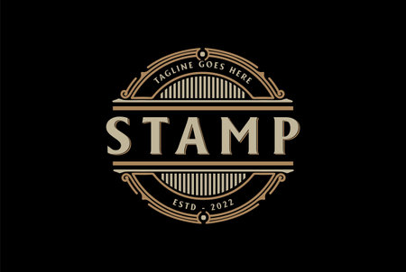 Round Circular Vintage Steampunk Badge Emblem Label Stamp Logo Design Vector Circular Vintage Steampunk Badge Emblem Label Stamp Logo Design Vectorのイラスト素材