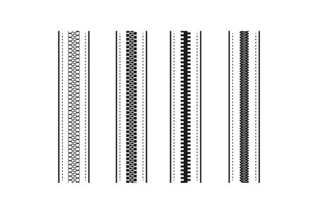 Seamless Zippers Zip for Dresses Garments Bags Fashion Clothing and Accessories Illustration Vectorのイラスト素材