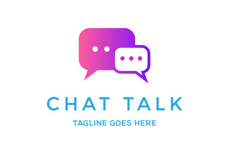 Simple Minimalist Modern Chat Talk Sign Symbol for Communication Logo Design Vectorのイラスト素材