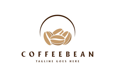 Retro Vintage Simple Coffee Bean for Cafe Bar or Product Label Logo Design Vectorのイラスト素材