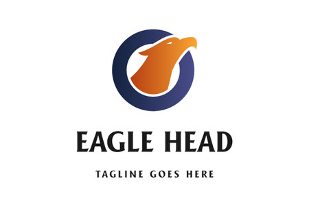 Simple Minimalist Modern Eagle Hawk Falcon Bird Head Logo Design Vectorのイラスト素材