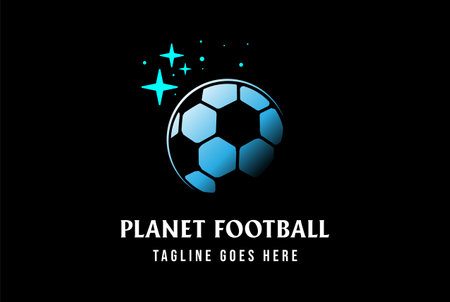 Modern Soccer Football Planet World Global for Sport Club Logo Design Vectorのイラスト素材