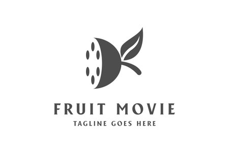 Lemon Lime Slice with Film Reel for Movie Cinema Logo Design Vectorのイラスト素材