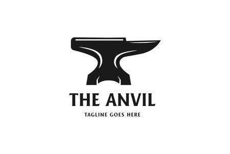 Vintage Retro Heavy Iron Anvil Forge Foundry for Smith Logo Design Vectorのイラスト素材