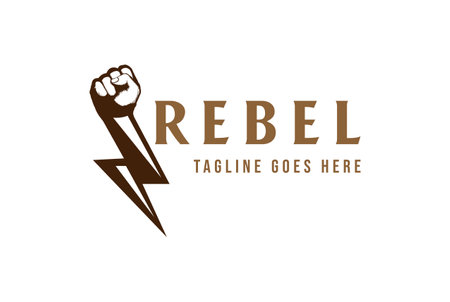 Vintage Retro Hand Fist Power for Rebel or Fight Sport Logo Design Vectorのイラスト素材