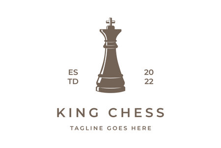 Vintage Retro King Chess Game Sport Logo Design Vectorのイラスト素材