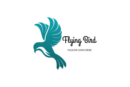 Simple Modern Flying Pigeon Dove Bird Silhouette Logo Design Vectorのイラスト素材