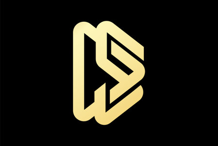 Elegant Luxury Golden Triangle Geometric Initial Letter DS SD Logo Design Vectorのイラスト素材