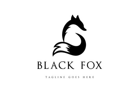 Simple Minimalist Clean Fox Tail Logo Design Vectorのイラスト素材