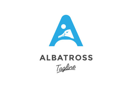 Initial Letter A for Albatross Bird Logo Design Vectorのイラスト素材