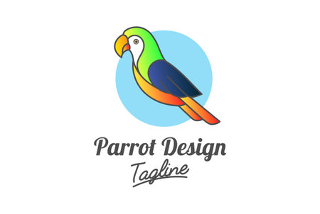 Colorful Parrot Bird Mascot Character Cartoon Logo Designのイラスト素材