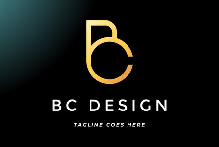 Elegant Luxury Initial Letter BC CB Logo Design Vectorのイラスト素材