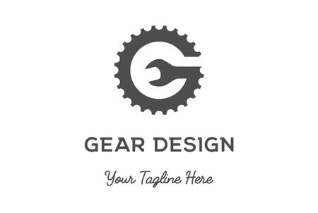 Vintage Retro Simple Initial Letter G for Gear Wrench for Machine Car Bike Repair Service Logo Design Vectorのイラスト素材