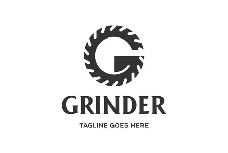 Initial Letter G Grinder for Woodworking Carpentry Logo Design Vectorのイラスト素材