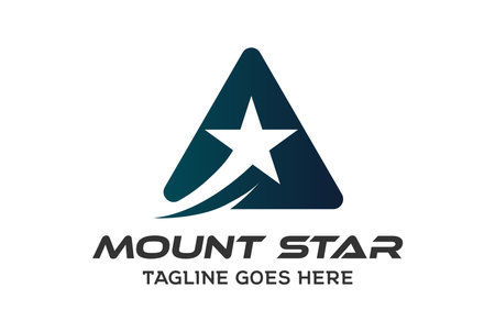 Triangle Star Mountain Business Logo Design Vectorのイラスト素材