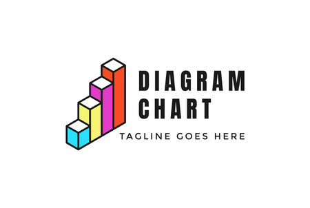 Colorful Modern Business Trade Chart Diagram Bar Logo Design Vectorのイラスト素材