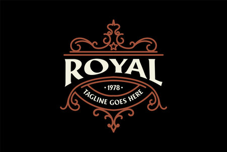 Vintage Royal Crown Badge Emblem Label Logo Design Vectorのイラスト素材