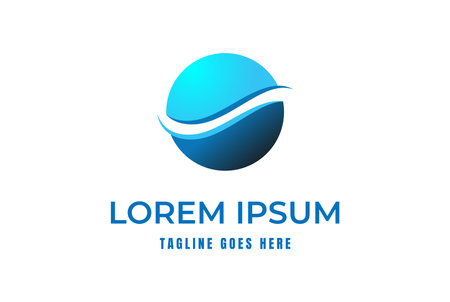 Modern Circle Circular Sphere Ball Wave Logo Design Vectorのイラスト素材