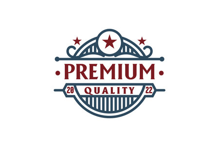 Vintage Circular Premium Quality Badge Emblem Label Stamp Logo Design Vectorのイラスト素材