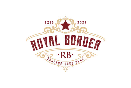 Vintage Star Royal Crown Badge Emblem Label Logo Design Vectorのイラスト素材