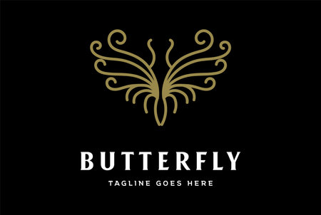 Simple Beauty Butterfly Insect Monogram Logo Design Vectorのイラスト素材