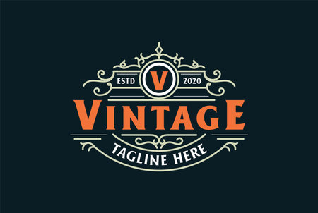 Elegant Vintage Badge Label Logo design inspirationのイラスト素材