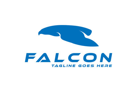 Fast Speed Flying Eagle Hawk Falcon Logo Design Vectorのイラスト素材