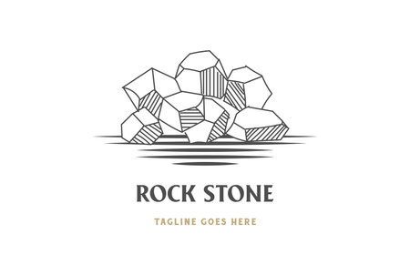 Vintage Retro Geometric Rock Stone Logo Design Vectorのイラスト素材