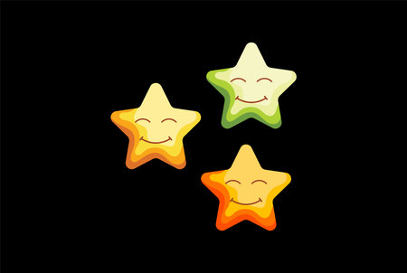 Cute Funny Little Night Smile Star for Kids Toys Illustration Vectorのイラスト素材