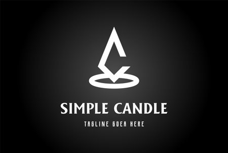 Simple Geometric Letter C for Candle Logo Design Vectorのイラスト素材