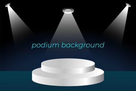 Podium with Light Stand Stage Background for Product Presentationのイラスト素材
